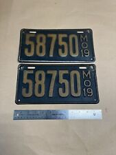 1919 Missouri  License Plates Very Good Condition State Early N0T Porcelain picture