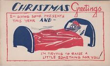 Naughty Christmas Comic - suggestive (unused) Vintage Postcard picture
