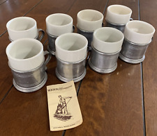 Vintage Lot 8 RWP WIlton Armetale Pewter Plough Tavern Mugs with Ceramic Insert picture