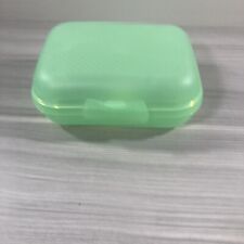 Tupperware Green Oyster Packable Clamshell Container Trinkets New  picture
