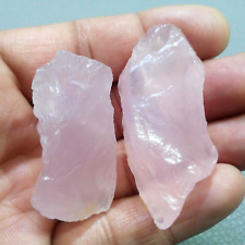 Outstanding Pink Rose Quartz Raw 2 Piece Size 42-44 MM Rough Loose Gemstone picture