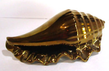 Vintage Gold Dipped Ceramic Sea Shell Conk picture