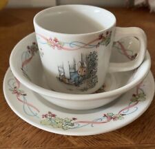  Peter Rabbit *For your Christening* 3 Pc Set WEDGWOOD England Mug Plate Bowl picture