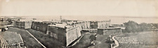 ST AUGUSTINE FL~FORT MARION-MATANZAS BAY~1920s PANORAMA DOUBLE RPPC POSTCARD picture