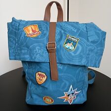 Disney World Passport Series Backpack Embroidered Patches Padded Back Side Blue picture
