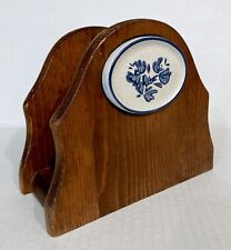 Vintage Pfaltzgraff Yorktowne Napkin Holder Wooden Letter Mail Organizer Wood picture