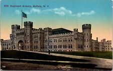 Postcard 65th Regiment Armory Building Flag Waving Buffalo New York A108 picture