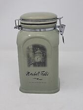 Marshall Field's Sage Green Canister Hinge Lid Historical Downtown Clock A592 picture