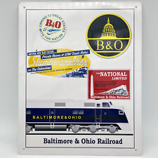 Baltimore Ohio Railroad Metal Advertising Wall Decor Sign 8x10 inches picture