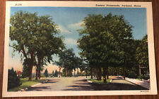 Portland ME-Maine, Western Promenade, Vintage Linen Postcard Postmarked 1949 picture