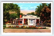 Lion & Monkey House Riverside Park Wichita Kansas Vintage Postcard Unused AF121 picture
