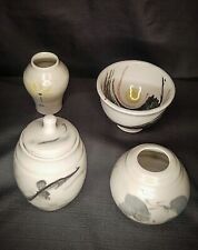 Studio Pottery White Pottery All  Signed Fletcher Lot of 4 picture