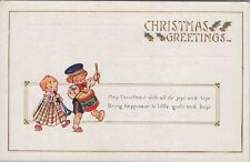 Postcard Christmas Greetings Little Band Toys Playing  picture
