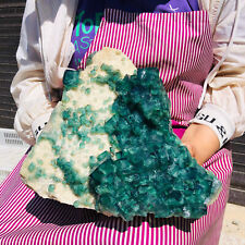 10.25LBNatural super beautiful green fluorite crystal mineral healing specimens. picture