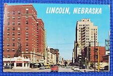 Vintage 13th St Old Cars Cornhusk Hotel Bus Station Lincoln Nebraska NE Postcard picture