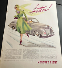 1930s Mercury 8 - Vintage Original Illustrated Color Print Ad / Wall Art picture