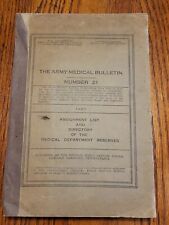 1927 The Army Medical Bulletin Number 21 Assignment List & Directory 642 pgs  picture