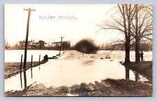 JH5/ Butler Ohio RPPC Postcard c1910 Mansfield Flood Disaster Bridge 58 picture