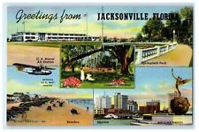 Greetings From Jacksonville Florida FL Multiview Postcard picture