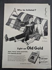 Vintage 1945 Print Magazine Ad Advertising Old Gold Cigarettes Oskar Barshak picture