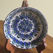 San Antonio Palopo Handmade Handpainted Peacock Clay Pottery Bowl 6.5