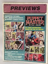 Previews Magazine October 1990 With Cards Puppet Master Cover picture