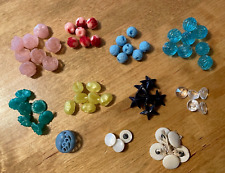 Vintage Lot Of Colorful Very Small Plastic Bakelite Buttons - Cute Cute Cute picture