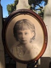 Antique Victorian  Ornate Oval Picture  Frame Wood  Child Photo possible drawing picture