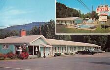 WICKI-UP MOTEL Cherokee, NC Roadside Pool 1960s Cars Chrome Vintage Postcard picture