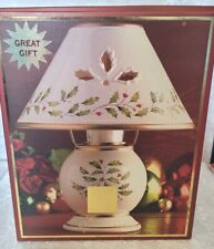 Lenox Holly Berry Holiday Candle Lamp 10 in. - NEW picture