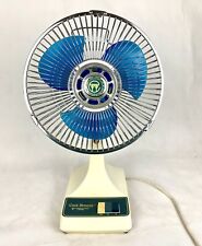 Vintage Cool Breeze 2 Speed Oscillating 9” Fan Blue Blade Retro KH-901 Taiwan picture