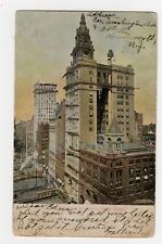 1895 Postcard Manhattan Life Building New York Glitter Embossed Posted In 1905 picture