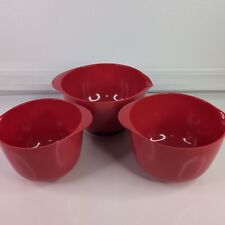 3 Vintage Rosti Mepal Denmark Mixing Bowl Melamine Nesting Red - 1.5, 2, & 3L picture