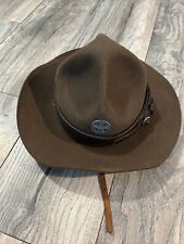 Early Boy Scout BSA Scout Master Felt Hat with Chin Strap Size 7 picture