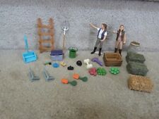 Large Lot Schleich Equestrian Horse Accessories People Hay Pitchfork Apples 2of2 picture