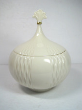 Vintage Lenox Ivory Hand Decorated With 24K Gold Covered Candy Dish 7.5