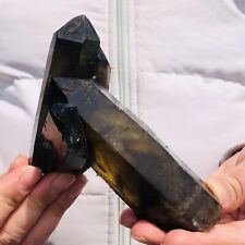 473g Natural Smoked Black Quartz Crystal Cluster Mineral Specimen Reiki Healing picture