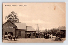 1917. SANTA FE STATION. ELSINORE, CAL. POSTCARD EE18 picture