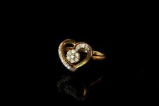 VINTAGE DIAMONDS HEART 10K YELLOW GOLD RING  GLM picture