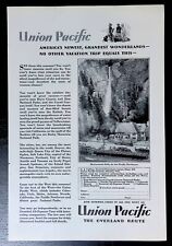 Print Ad 1929 Union Pacific Overland Route Multnomah Falls Oregon Omaha Nebraska picture