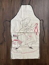 Vintage 1950s BBQ barbecue men's apron Big Boy mid century red white black picture