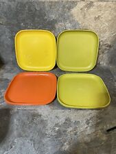 Vintage Tupperware Square Luncheon Plates Set of 4 picture