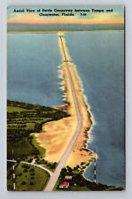 Tampa FL-Florida, Aerial Of Davis Causeway, Vintage Postcard picture