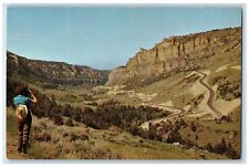c1950's Ten Sleep Canyon Road Cliffs Big Horn Mountain Of Wyoming WY Postcard picture
