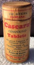 Vintage RARE Dr. Meyer's Cascara Compound Tablets Advertising Wood Bottle picture