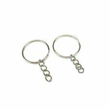 50-300Pc DIY Polished Silver Keyring Keychain Split Ring Short Chain Key Rings picture