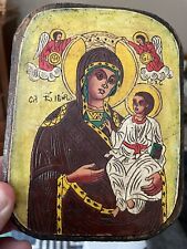 VIRGIN MARY & CHRIST CHILD ORTHODOX HAND MADE RELIEF ICON picture