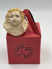 Kevin Francis Face Pot Cherub Angel Blond Haired Cupid Heart Tattoo Trinket Box picture