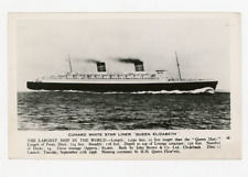 1950 Postcard Cunard White Star Liner H M Queen Elizabeth Rppc Real Photo picture