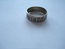 A SMALL  UNIQUE WW-1 ERA FOUR LEAF CLOVER,MILITARY,835 STERLING SILVER RING, R-5 picture